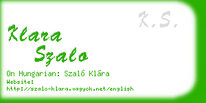 klara szalo business card